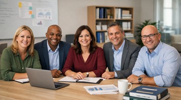 Professional meeting table and workspace symbolizing informed federal furniture decisions